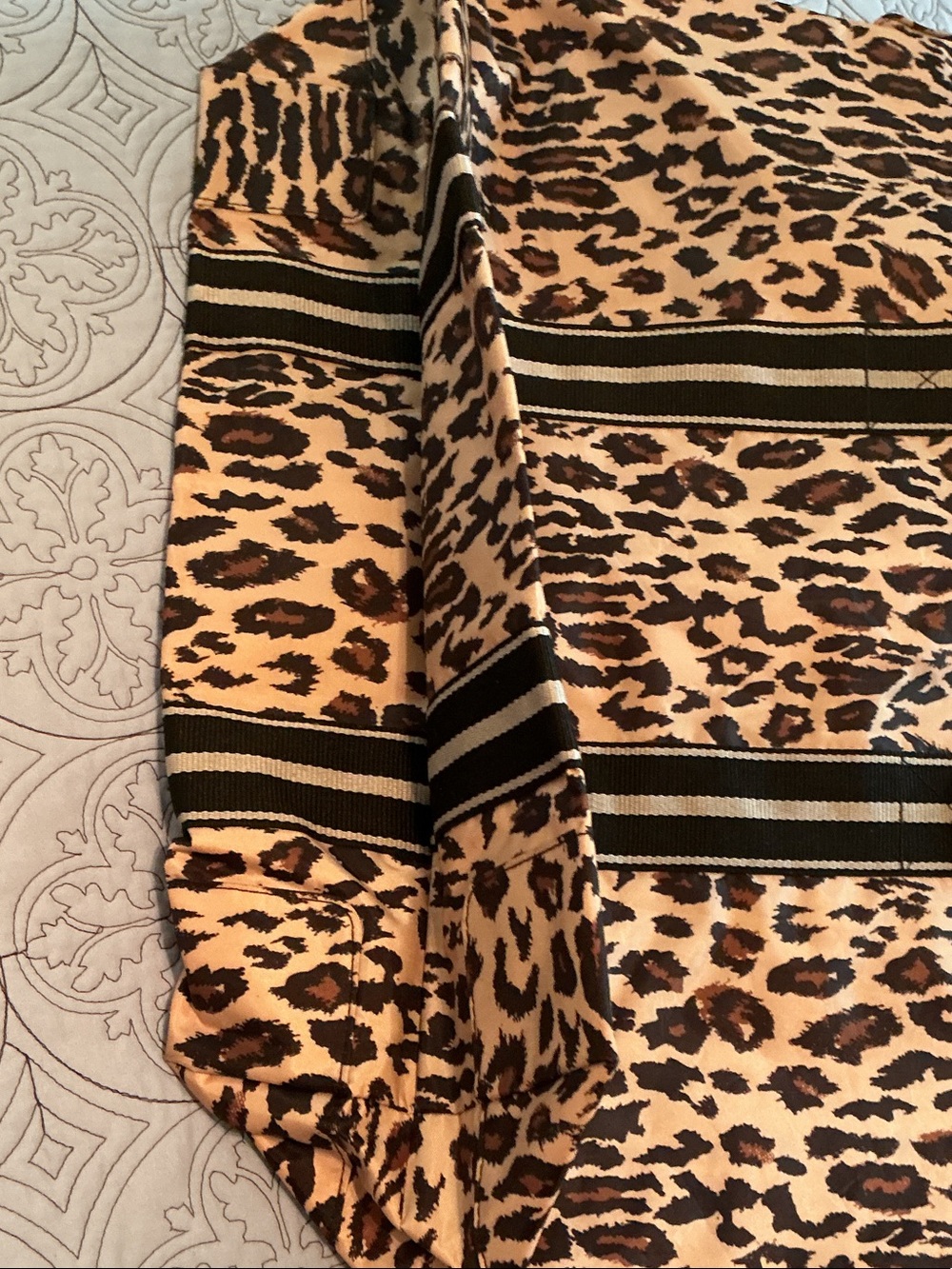 Leopard Print Tote Bag in Beige and Brown - Picture 4 of 5